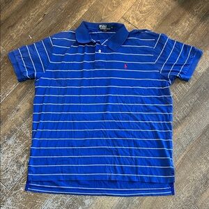 Polo by Ralph Lauren Royal Blue Striped Polo Shirt 100% Cotton Size XL Pony
